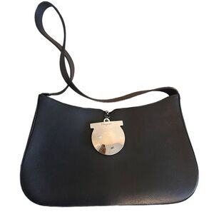 Salvatore Ferragamo Black Leather Shoulder Bag
